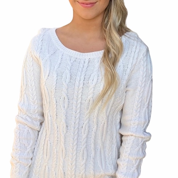 LOFT Sweaters - Ann Taylor Loft Cable Knit Sweater Cream Medium